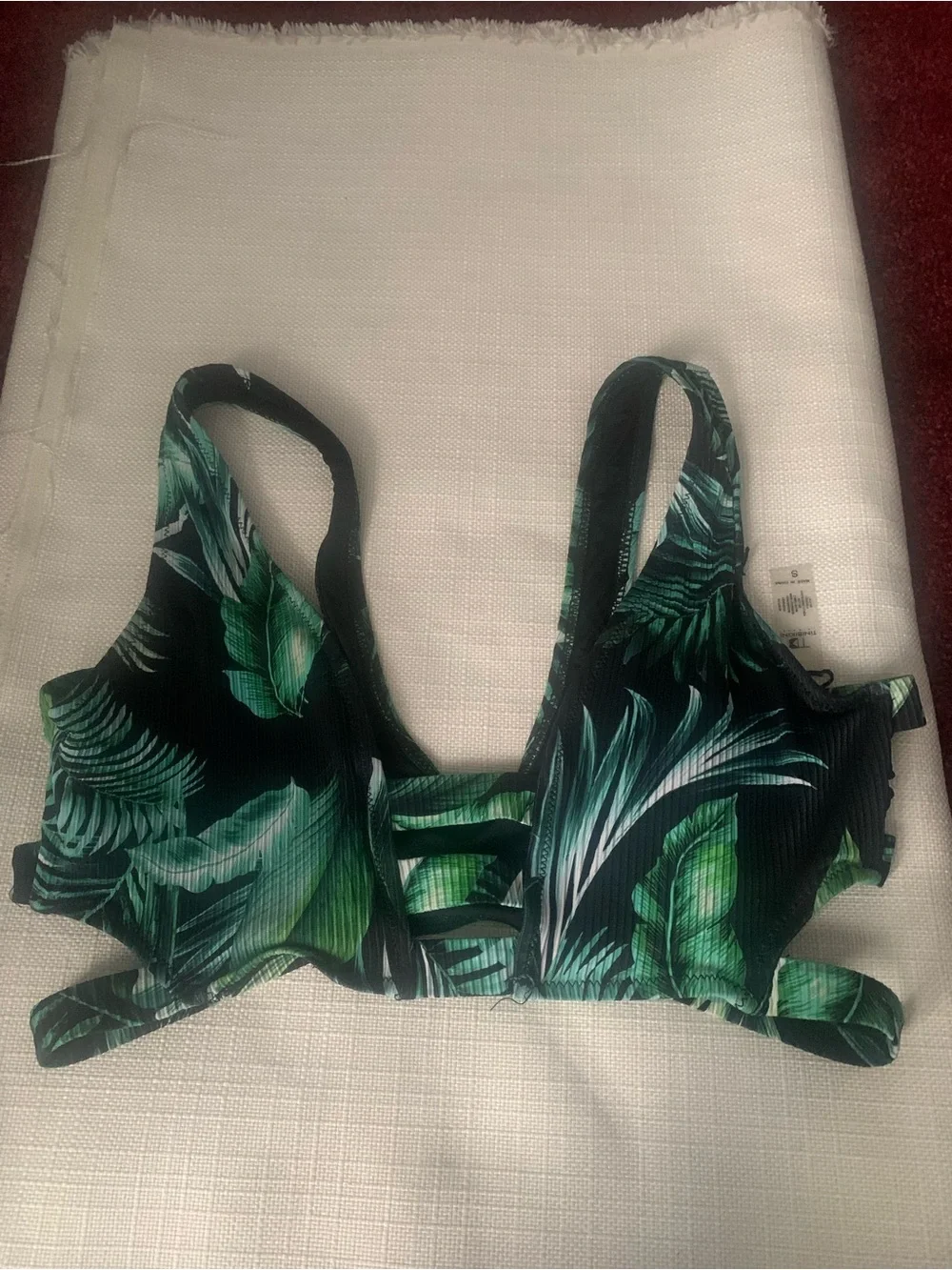 Fashion Nova Green Tropical Leaf Cutout Bikini Set